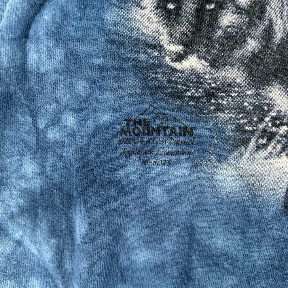 The Mountain Howling Wolf Tie Dye T-Shirt Mens XL Blue 2004 Graphic Tee VTG - Picture 2 of 6